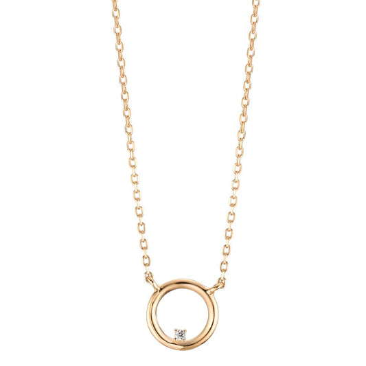 Collier Silber Zirkonia gelb vergoldet 40-45 cm verstellbar