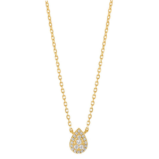 Collier Silber Zirkonia gelb vergoldet 39-44 cm verstellbar