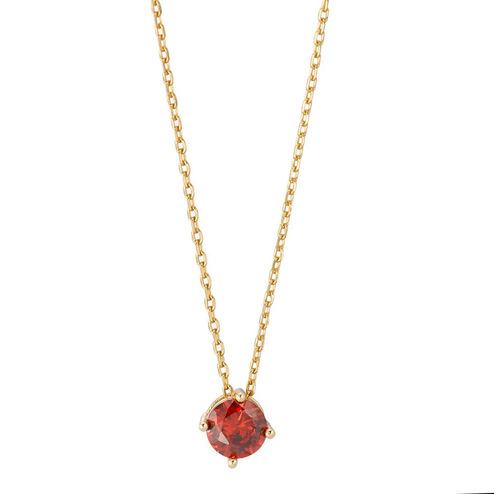 Collier Silber Zirkonia rot gelb vergoldet 42-45 cm verstellbar Ø6 mm