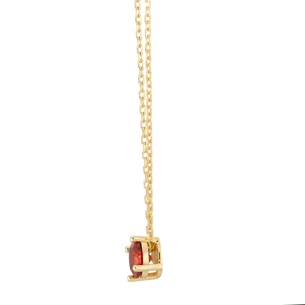 Collier Silber Zirkonia rot gelb vergoldet 42-45 cm verstellbar Ø6 mm