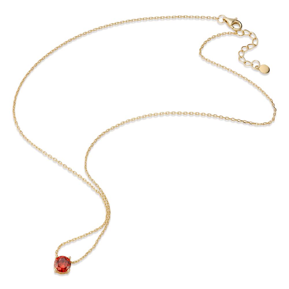 Collier Silber Zirkonia rot gelb vergoldet 42-45 cm verstellbar Ø6 mm