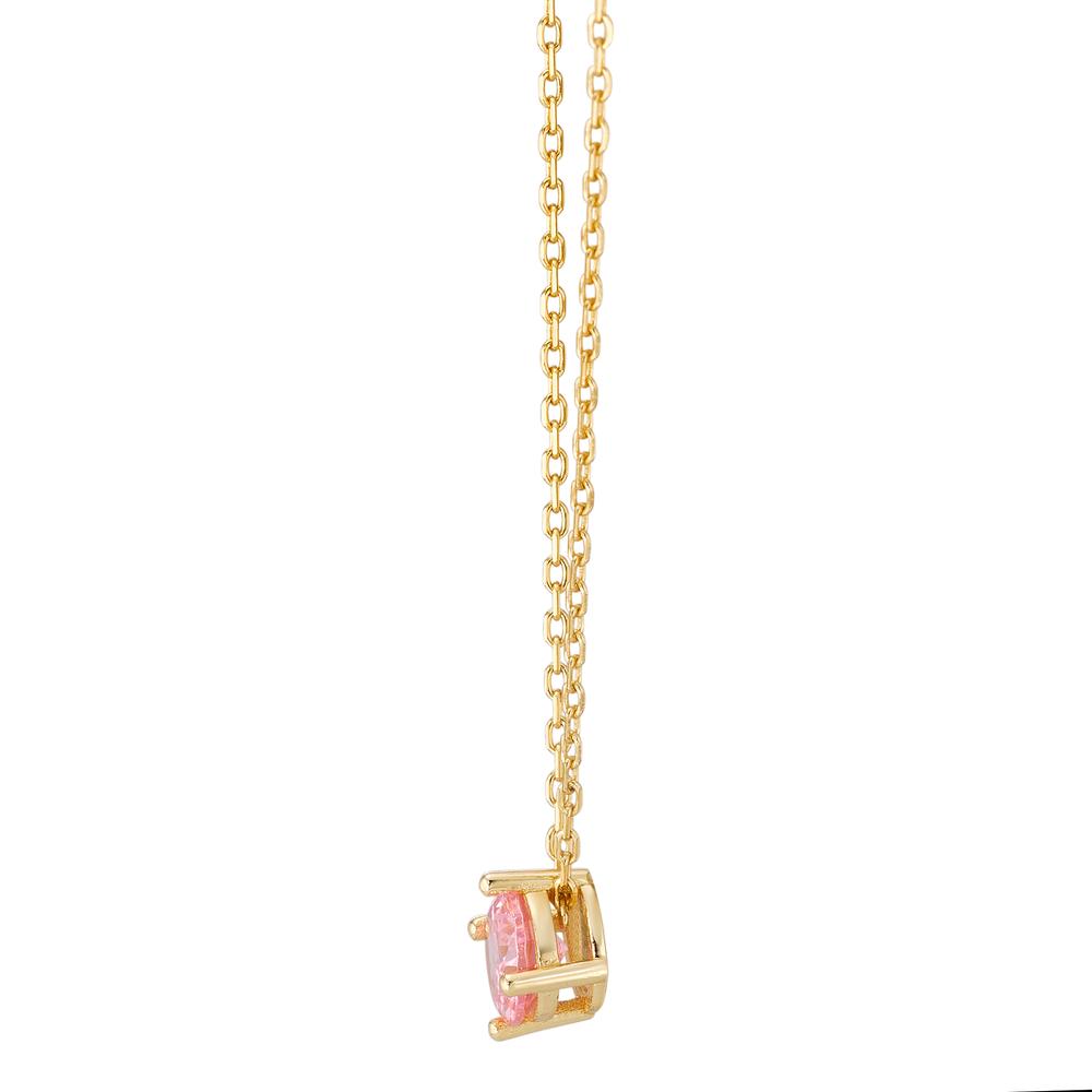 Collier Silber Zirkonia rosa gelb vergoldet 42-45 cm verstellbar Ø6 mm