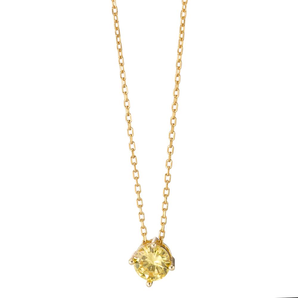 Collier Silber Zirkonia gelb gelb vergoldet 42-45 cm verstellbar Ø6 mm