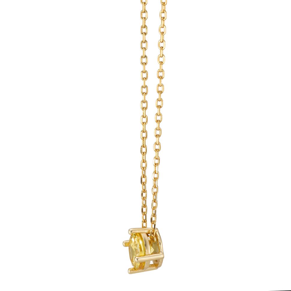 Collier Silber Zirkonia gelb gelb vergoldet 42-45 cm verstellbar Ø6 mm