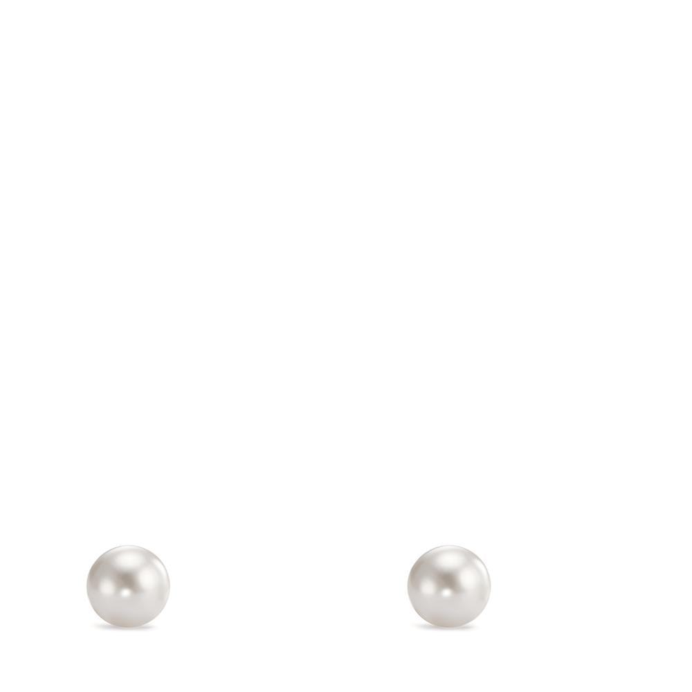 Ohrstecker Silber rhodiniert shining Pearls weiss, 2 Perlen, 4 mm