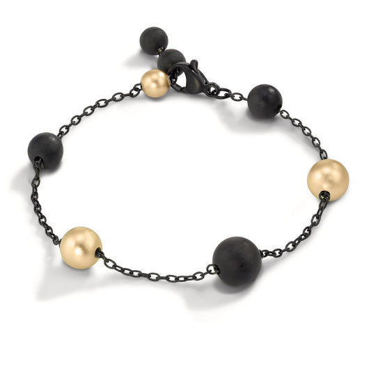 Armkette Nera mit Carbon und Aluminium in Light Gold, 17-18.5 cm verstellbar