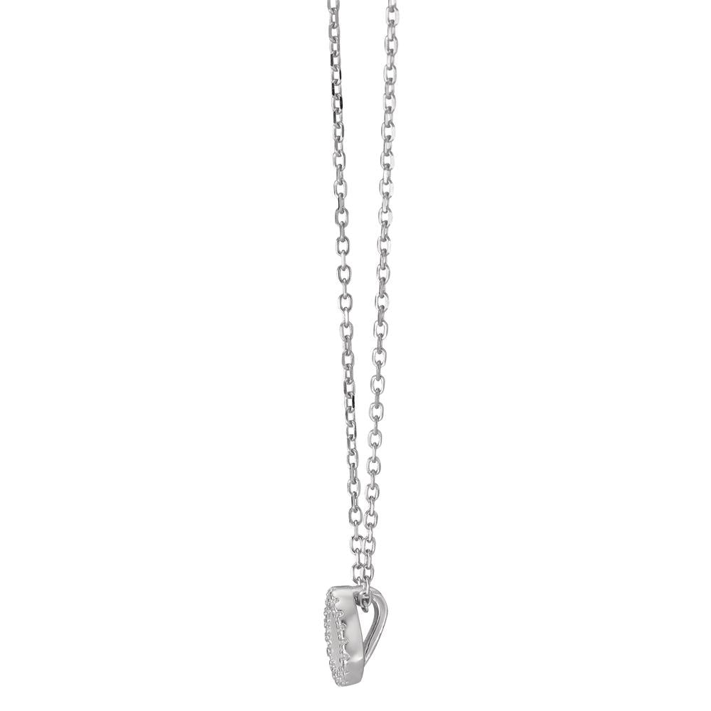 Collier Silber Zirkonia rhodiniert Perlmutt 40-45 cm verstellbar