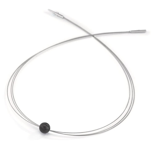 Collier Edelstahl schwarz IP beschichtet 42 cm