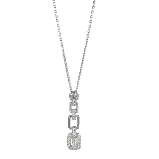 Collier Silber Zirkonia rhodiniert 39-44 cm verstellbar