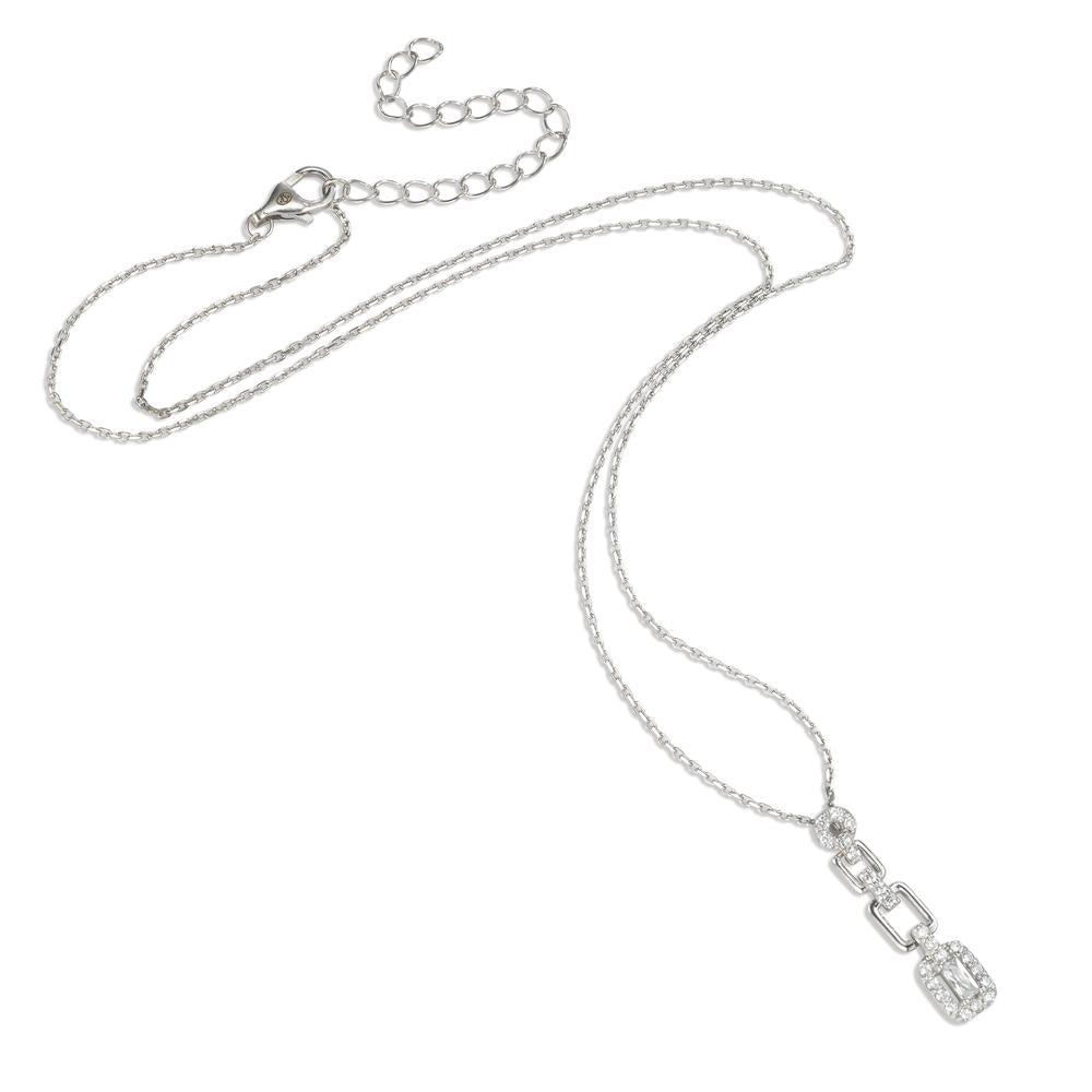 Collier Silber Zirkonia rhodiniert 39-44 cm verstellbar