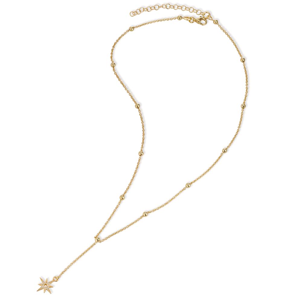 Collier Silber Zirkonia gelb vergoldet Stern 42-47 cm verstellbar, Made in Italy