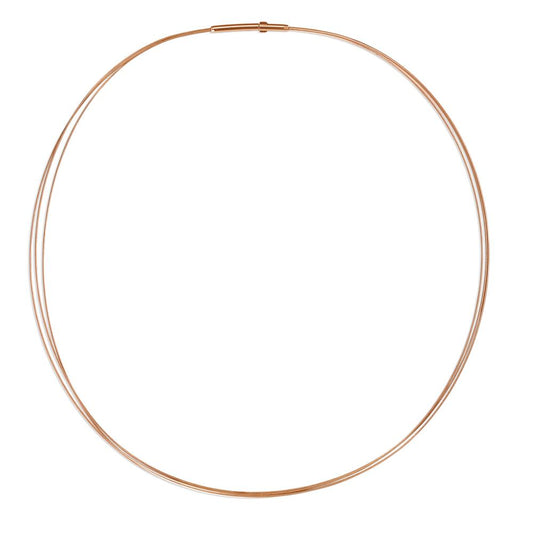 Seilcollier Aurely Rosé aus Edelstahl 3-reihig mit Clipverschluss, 42cm