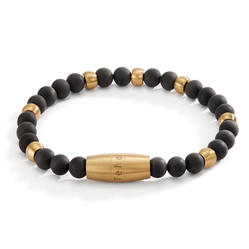 Armband Cosmopol Gold aus Edelstahl mit Carbon, Magnetverschluss, 19 cm