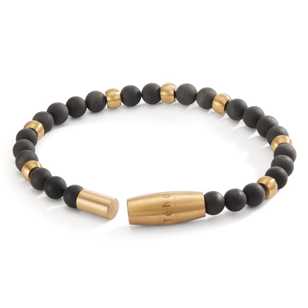 Armband Cosmopol Gold aus Edelstahl mit Carbon, Magnetverschluss, 19 cm