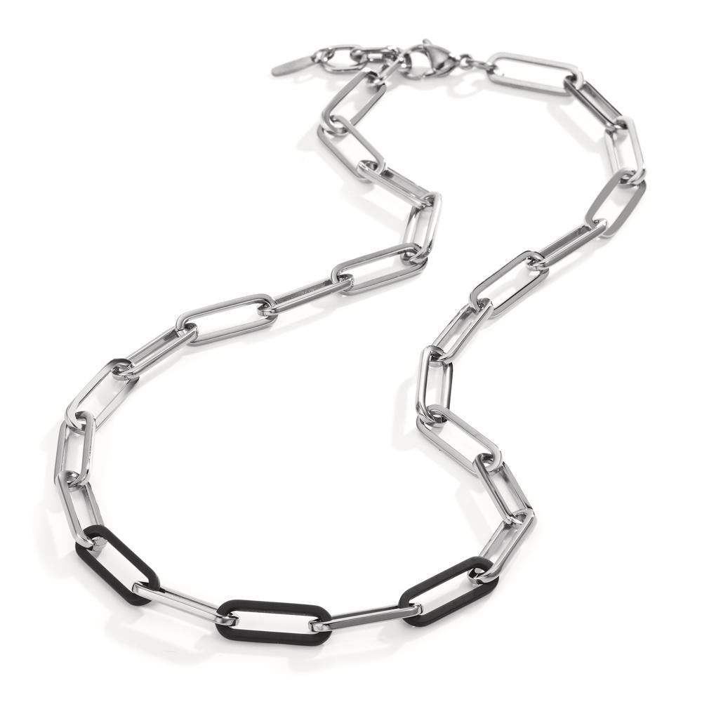 Halskette Soho Silver aus Edelstahl mit Carbon 45-48 cm verstellbar
