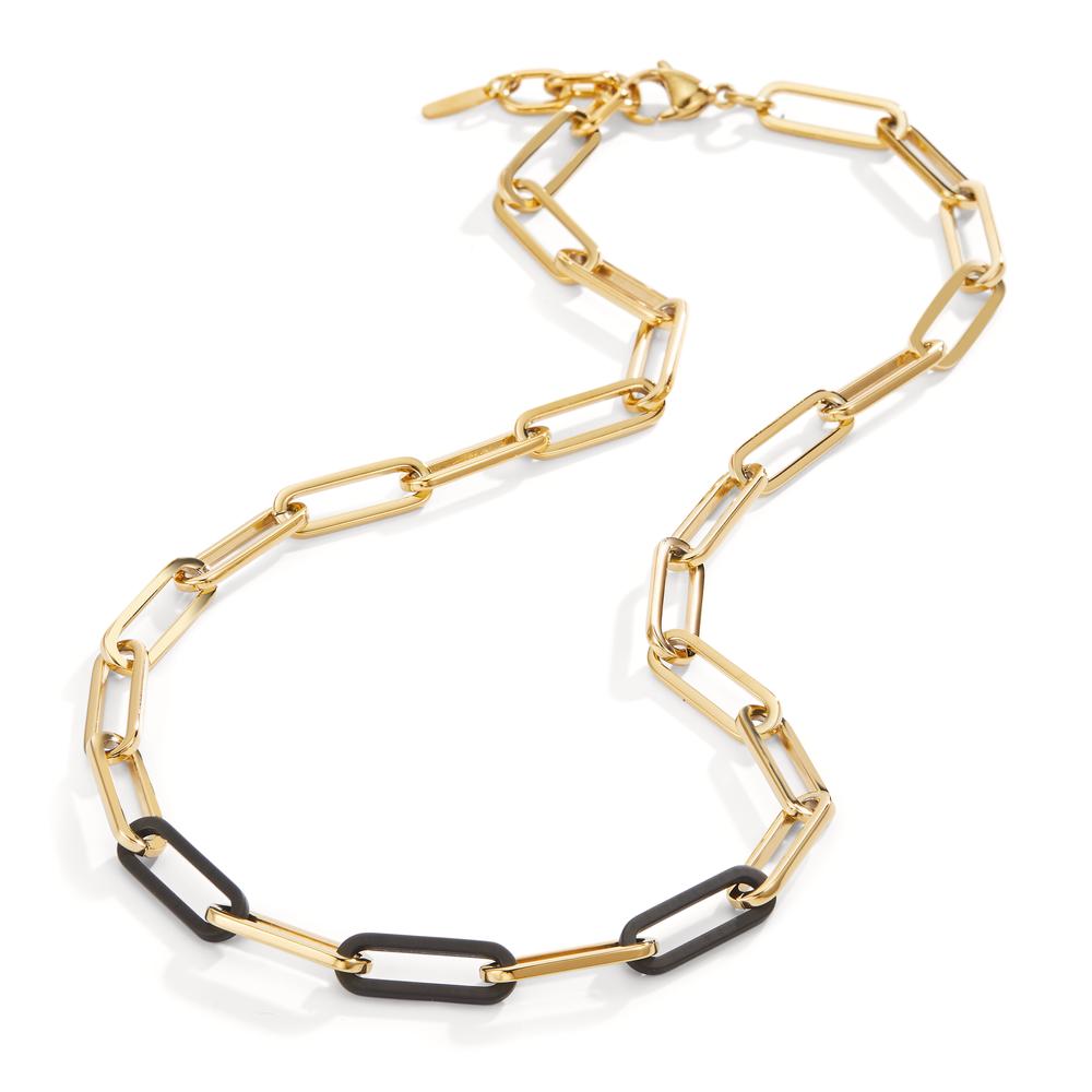 Halskette Soho Gold aus Edelstahl mit Carbon 45-48 cm verstellbar