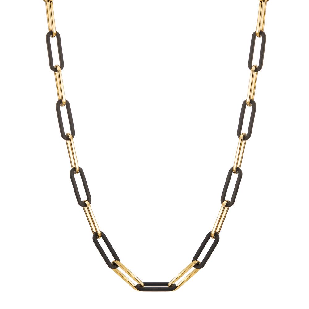 Halskette Soho Gold aus Edelstahl mit Carbon 45-48 cm verstellbar