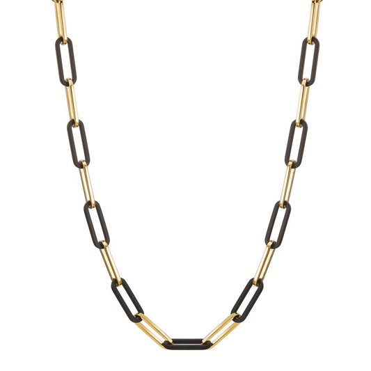 Halskette Soho Gold aus Edelstahl mit Carbon 45-48 cm verstellbar