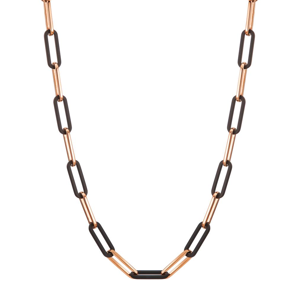 Halskette Soho Rosé aus Edelstahl mit Carbon 45-48 cm verstellbar