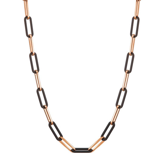 Halskette Soho Rosé aus Edelstahl mit Carbon 45-48 cm verstellbar