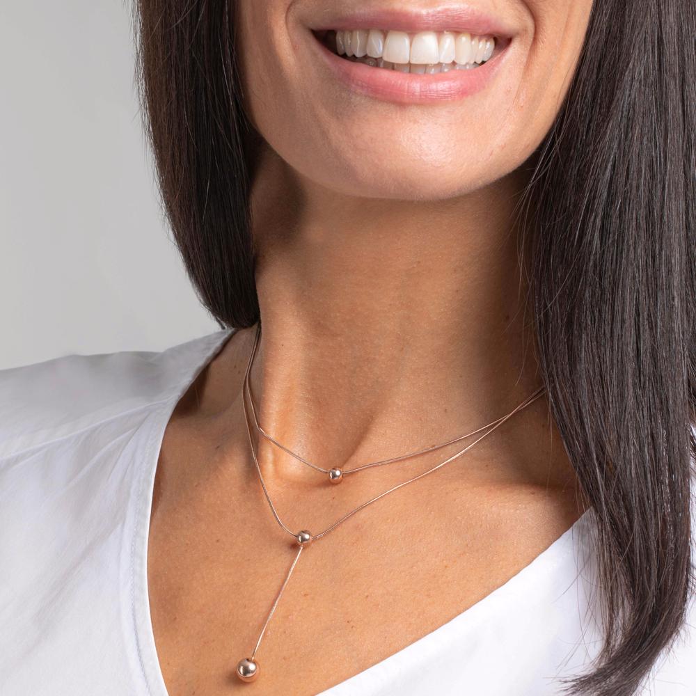 Collier Edelstahl rosé IP beschichtet 39-45 cm verstellbar