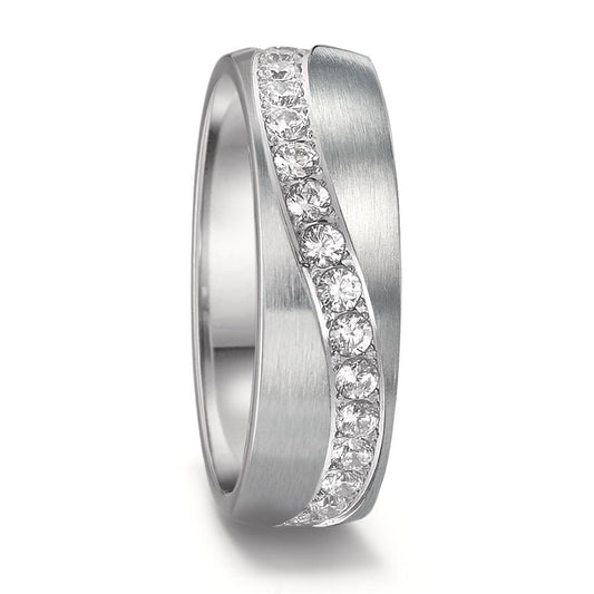 Fingerring Edelstahl Zirkonia