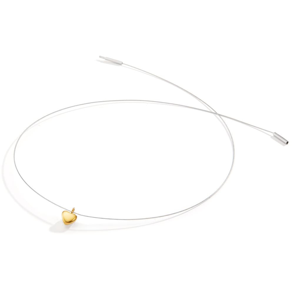 Collier Edelstahl gelb IP beschichtet Herz 42 cm Ø6 mm