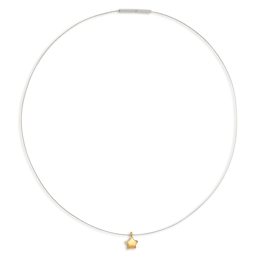 Collier Edelstahl gelb IP beschichtet Stern 42 cm Ø7 mm