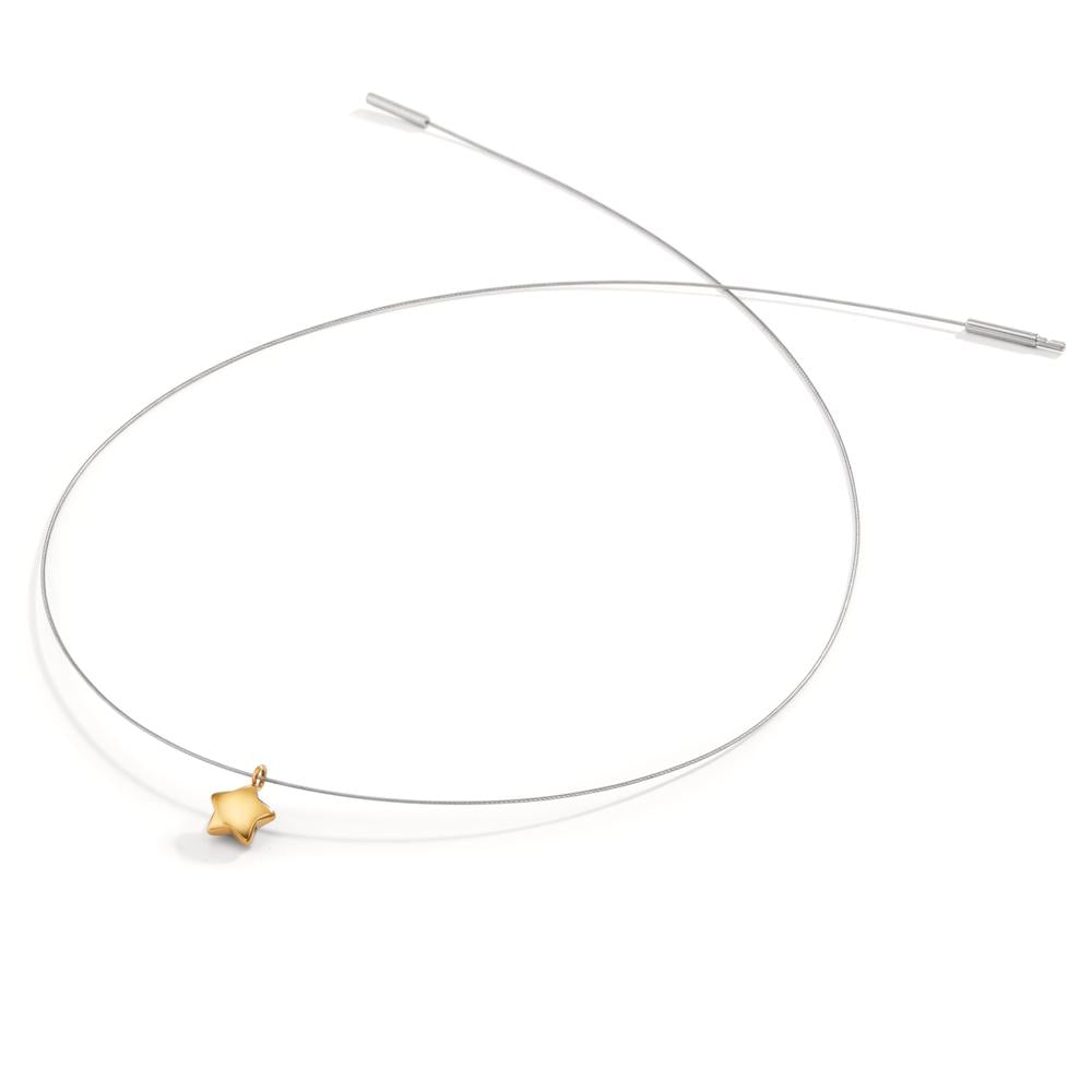 Collier Edelstahl gelb IP beschichtet Stern 42 cm Ø7 mm