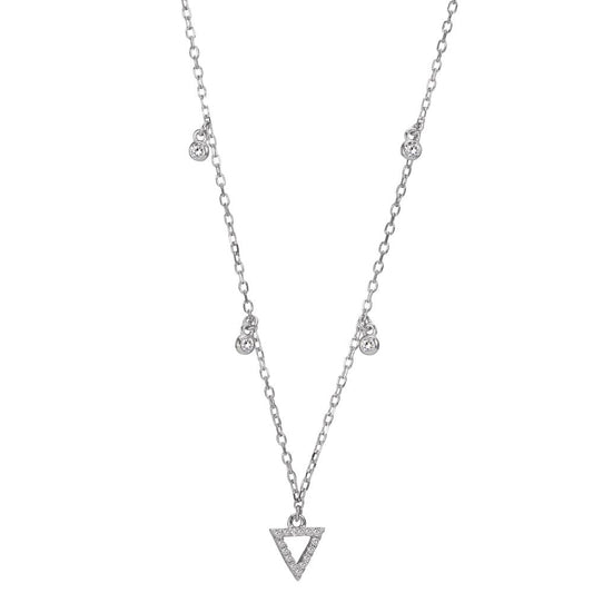 Collier Silber Zirkonia rhodiniert 42-45 cm verstellbar