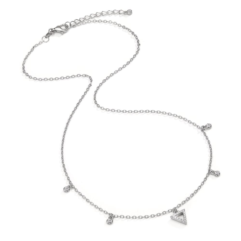 Collier Silber Zirkonia rhodiniert 42-45 cm verstellbar