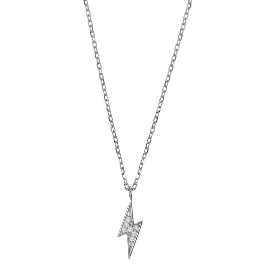 Collier Silber Zirkonia rhodiniert 42-45 cm verstellbar