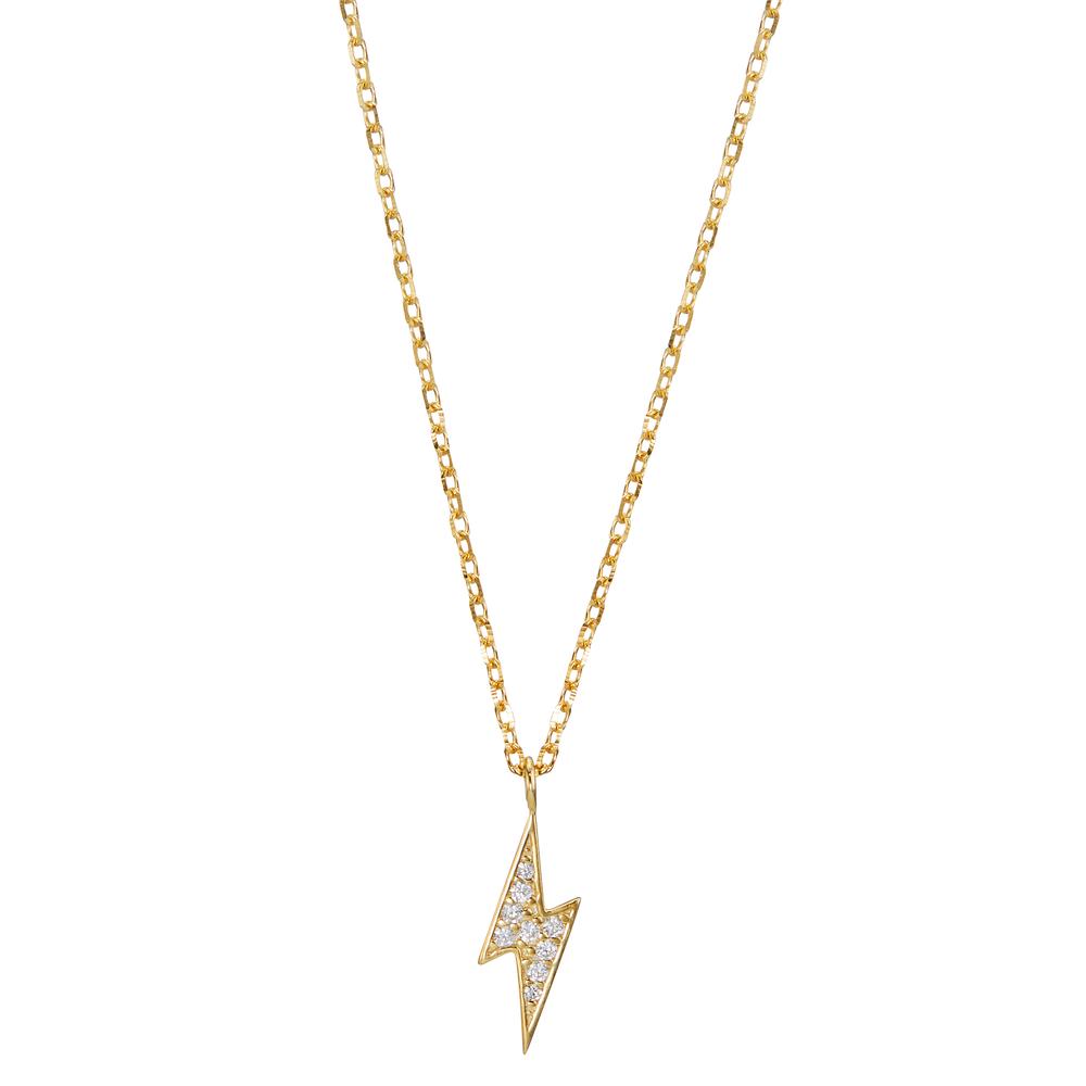 Collier Silber Zirkonia gelb vergoldet 42-45 cm verstellbar