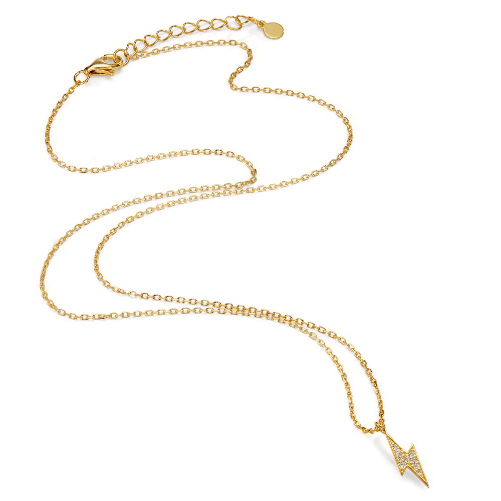 Collier Silber Zirkonia gelb vergoldet 42-45 cm verstellbar