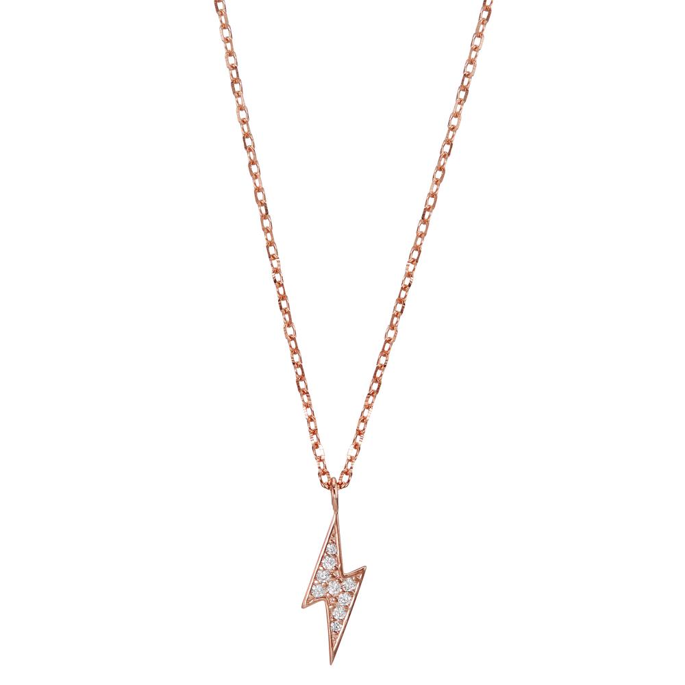 Collier Silber Zirkonia rosé vergoldet 42-45 cm verstellbar