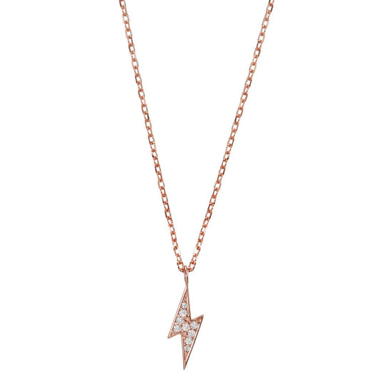 Collier Silber Zirkonia rosé vergoldet 42-45 cm verstellbar