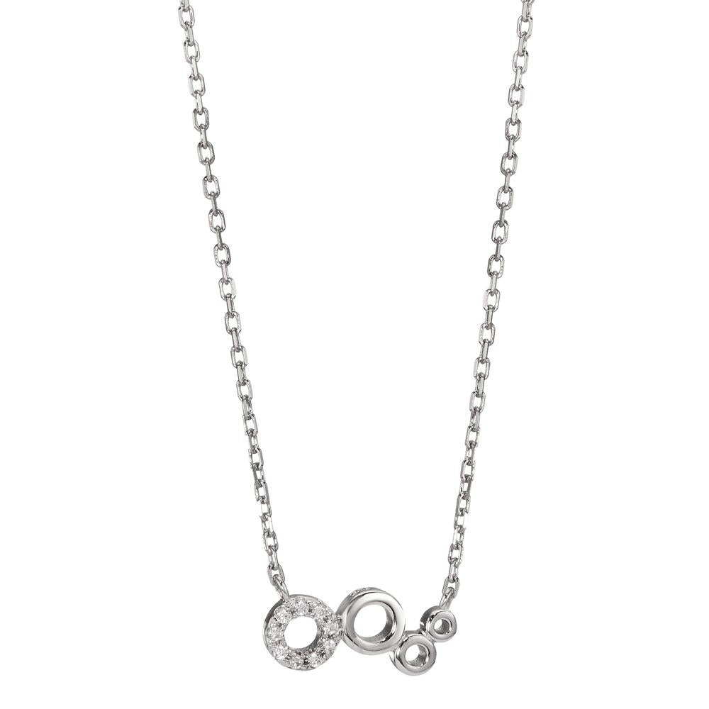 Collier Silber Zirkonia rhodiniert 42-45 cm verstellbar