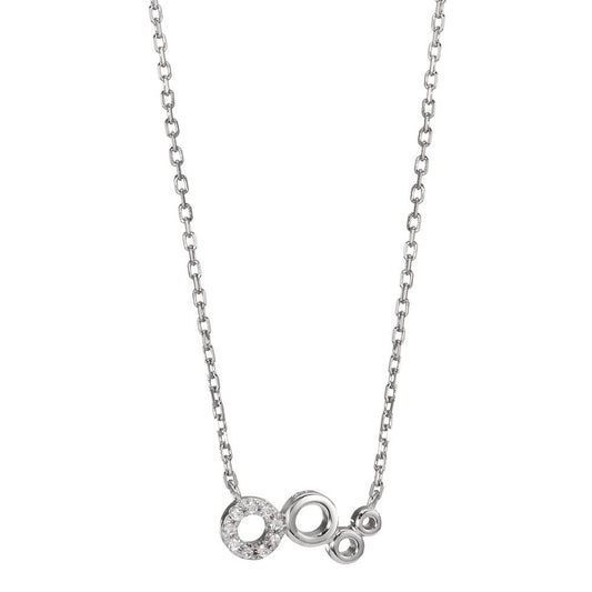 Collier Silber Zirkonia rhodiniert 42-45 cm verstellbar
