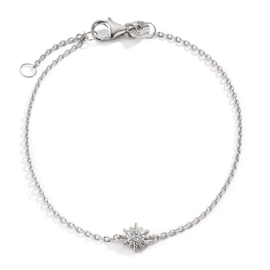 Armband Silber Zirkonia rhodiniert 16-18 cm verstellbar