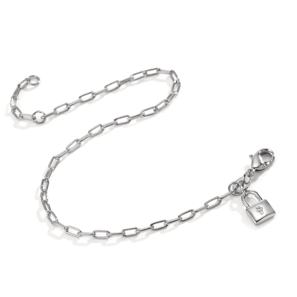 Armband Silber Zirkonia rhodiniert Schloss 16.5-18.5 cm verstellbar