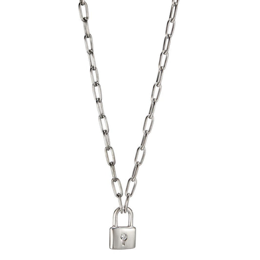 Collier Silber Zirkonia rhodiniert Schloss 40-45 cm verstellbar