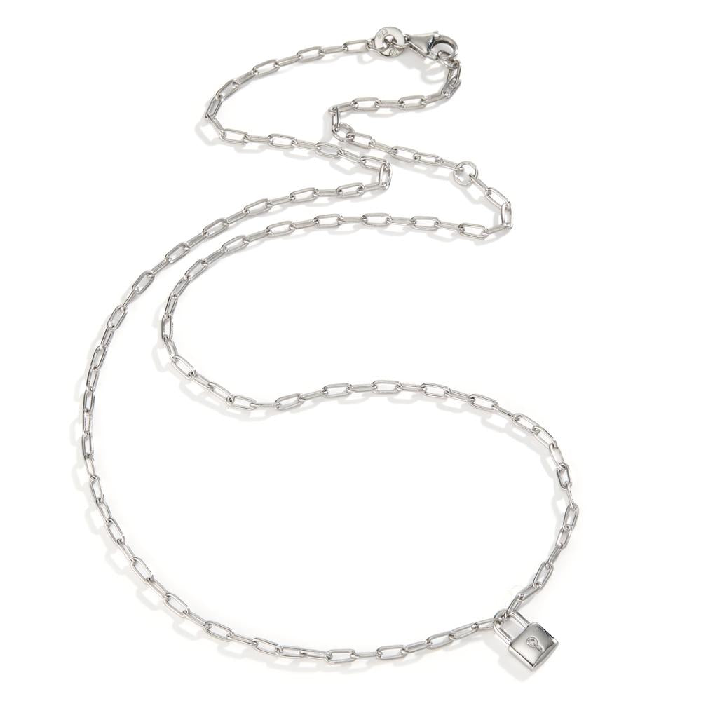 Collier Silber Zirkonia rhodiniert Schloss 40-45 cm verstellbar
