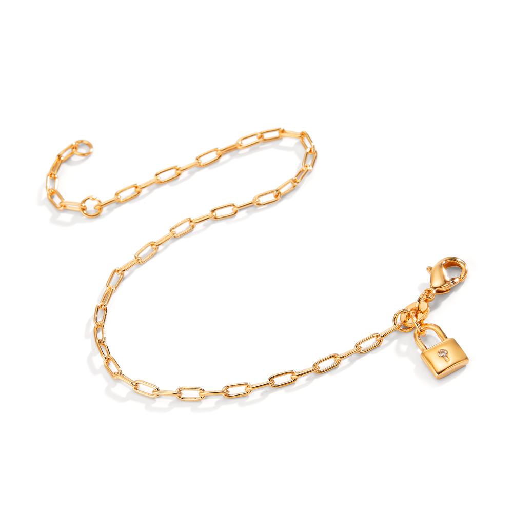 Armband Bronze Zirkonia vergoldet Schloss 16.5-18.5 cm verstellbar