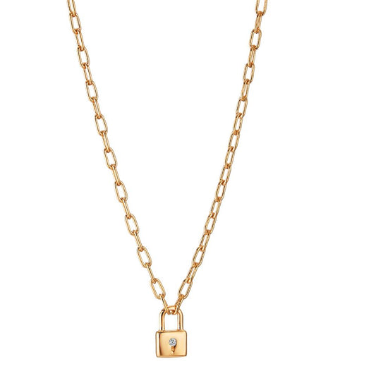 Collier Bronze Zirkonia vergoldet Schloss 40-45 cm verstellbar