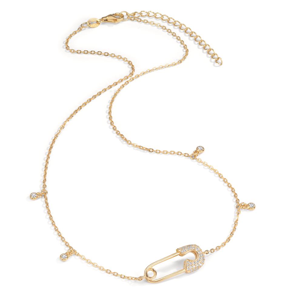 Collier Silber gelb vergoldet Sicherheitsnadel 40-45 cm verstellbar