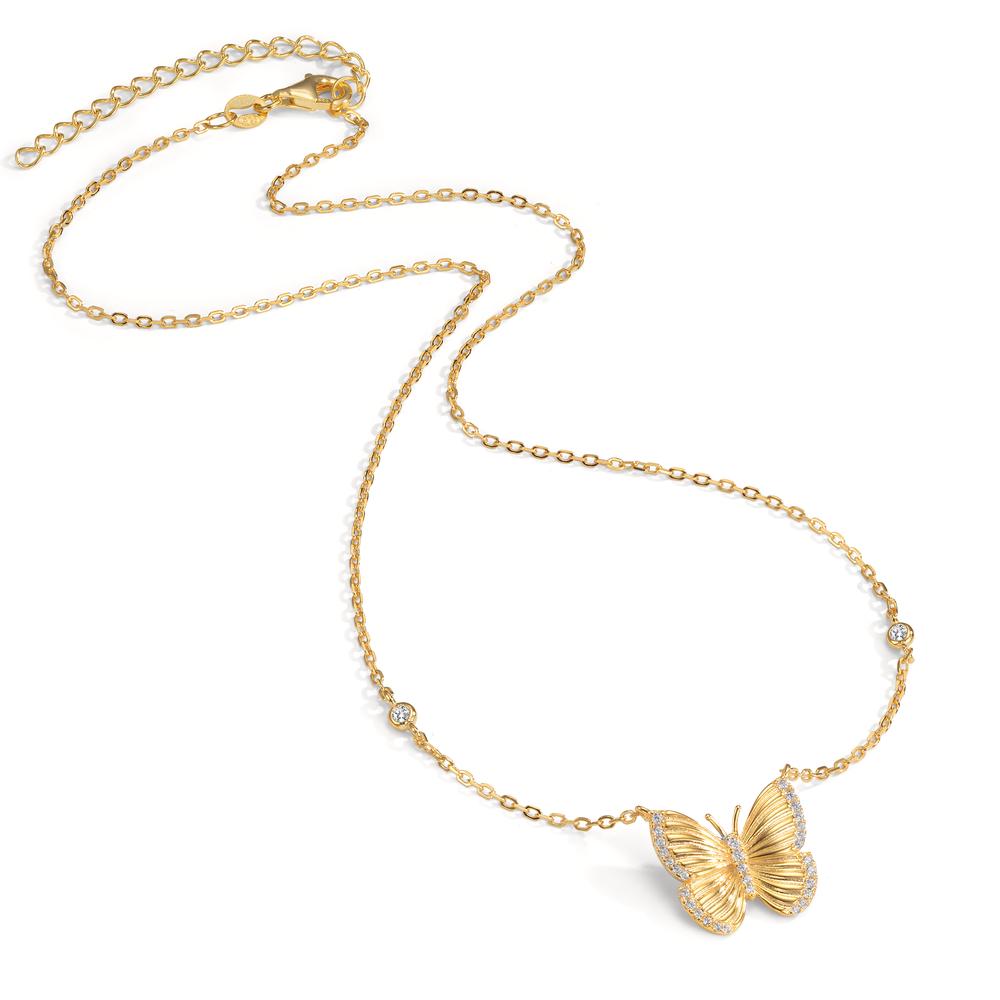 Collier Silber Zirkonia rhodiniert Schmetterling 40-45 cm verstellbar Ø15 mm