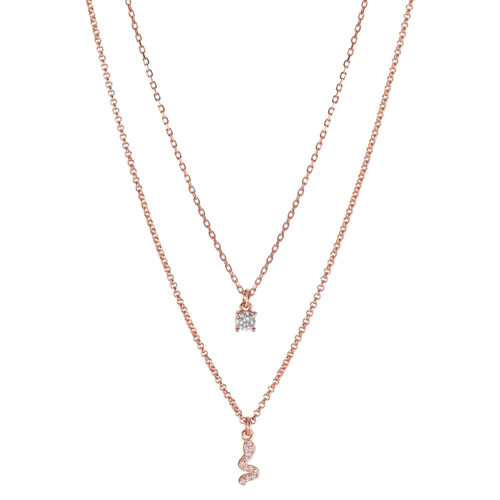 Collier Silber Zirkonia rosé vergoldet Schlange 40-44 cm verstellbar