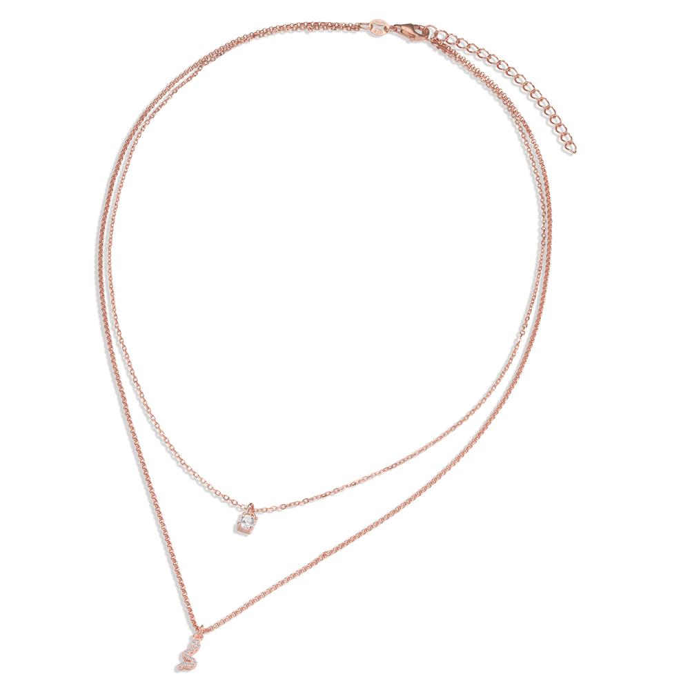 Collier Silber Zirkonia rosé vergoldet Schlange 40-44 cm verstellbar