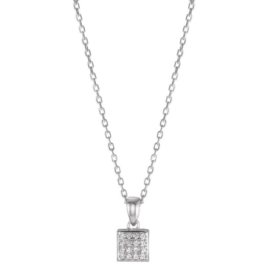 Collier Silber Zirkonia 16 Steine rhodiniert 40-45 cm verstellbar