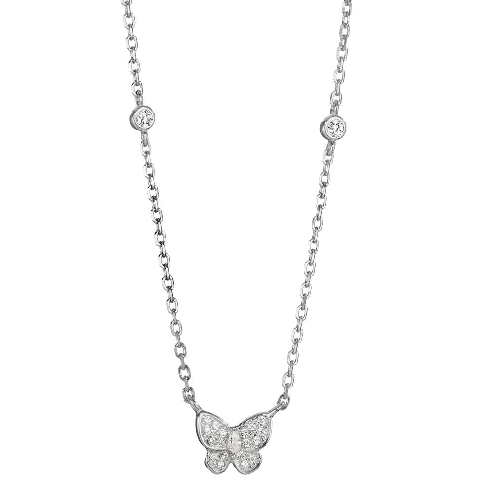 Collier Silber Zirkonia rhodiniert Schmetterling 40-45 cm verstellbar